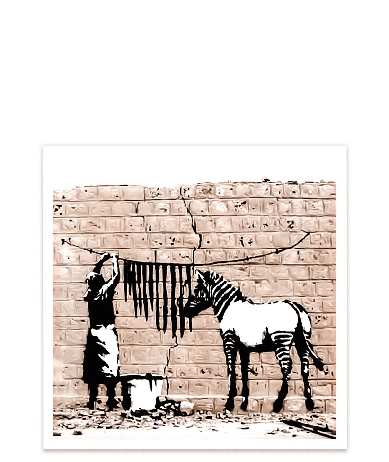Banksys Zebra, auch bekannt als "Waschtag" #Klein = 20x20 cm_exclude-this-tag