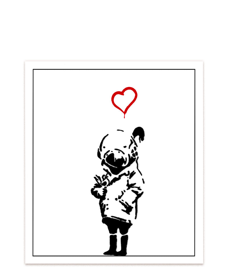 Banksys Space Girl - ein kraftvolles Kunstwerk, das die Verletzlichkeit unseres Planeten und die Notwendigkeit eines nachhaltigeren Lebensstils darstellt. #Klein = 23x20 cm_exclude-this-tag