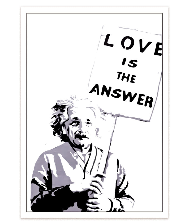 "Love is the Answer": Eine eindringliche Erinnerung an die universelle Bedeutung von Liebe, präsentiert in einer einzigartigen und ausdrucksstarken Kunstform. #Klein = 28x20 cm_exclude-this-tag