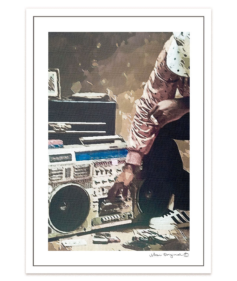 Hip-Hop-Kultur, Kunst mit Bedeutung, Glitch-Effekt, OLDSCHOOL VIBES #A4 = 28x20 cm_exclude-this-tag