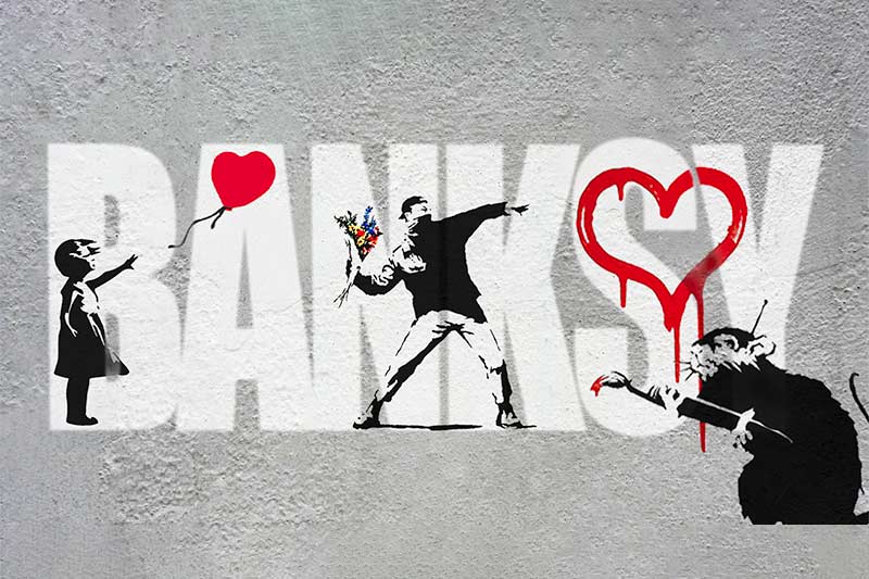 Bekannteste Banksy Bilder und die Bedeutungen von Banksy's populärsten Werken