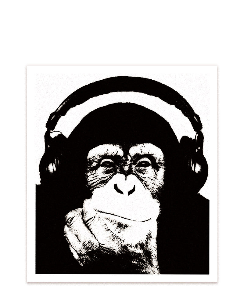 Banksy Ape mit Kopfhörern #Klein = 23x20 cm_exclude-this-tag