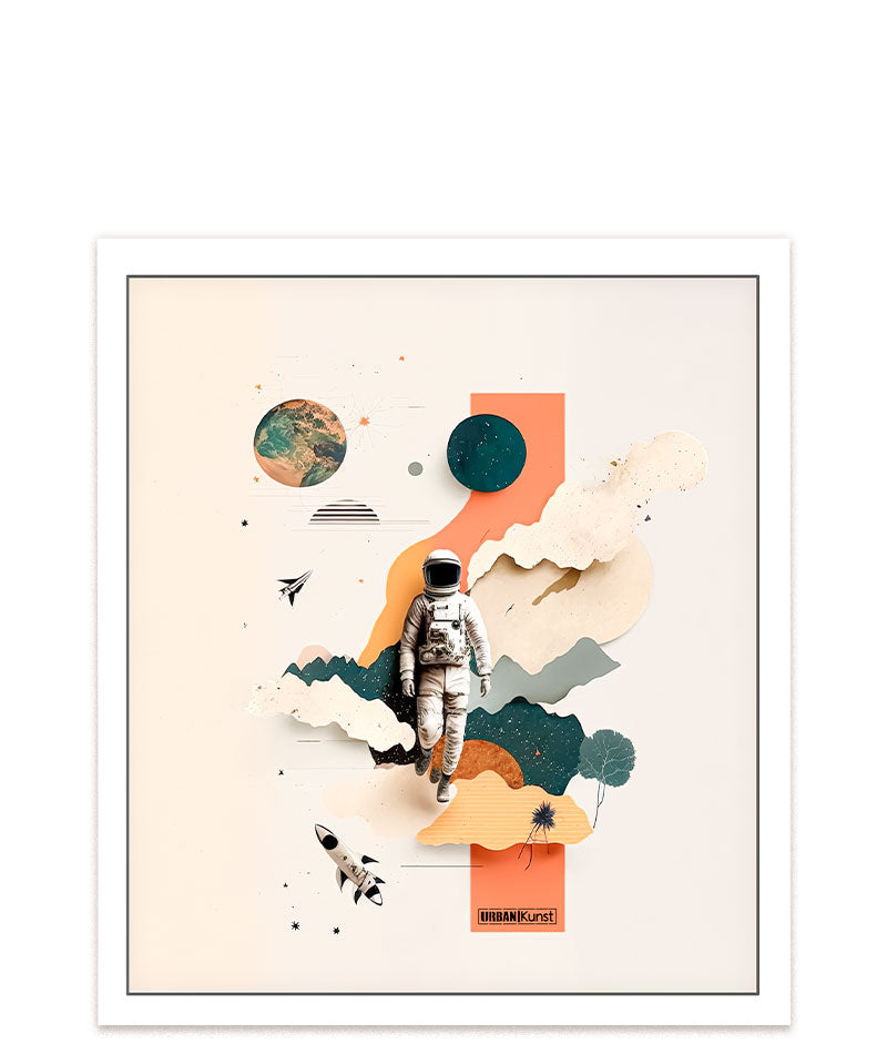 Kunst mit Bedeutung: Entdecke "URBAN Space", eine einzigartige Mixed-Media-Collage, die eine inspirierende Botschaft vermittelt. #Klein = 23x20 cm_exclude-this-tag