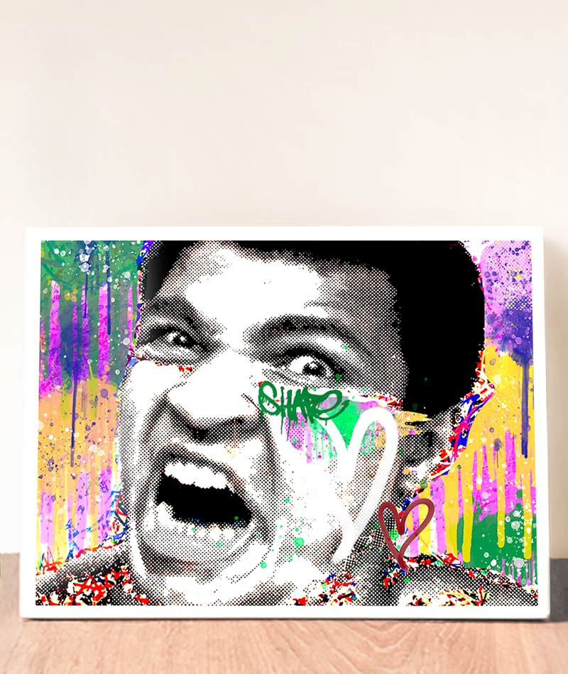 Kunstdruck "Mohammed Ali" - Ein Meisterwerk mit kraftvollen Farben und Farbverläufen, das jedem Raum Energie und Erinnerungen verleiht. #A4 = 28x20 cm_exclude-this-tag